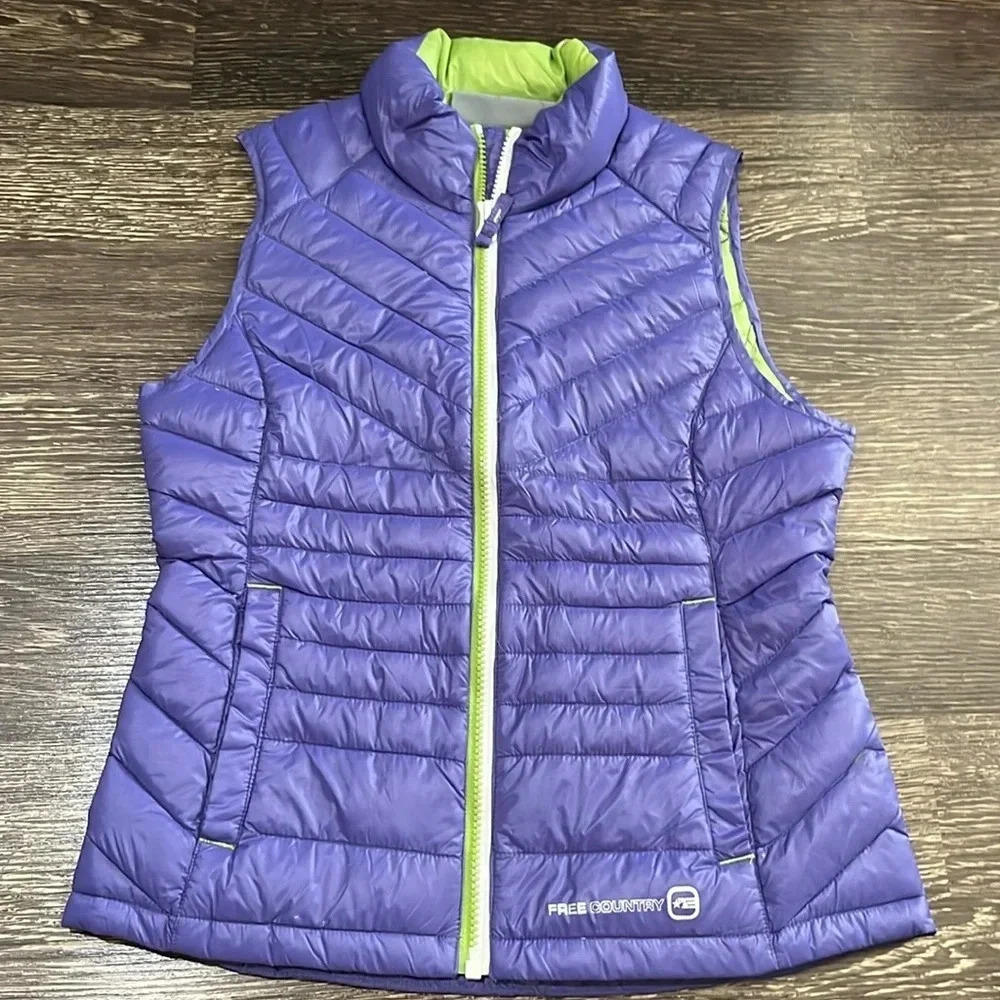 Girls purple and green puffy vest size medium